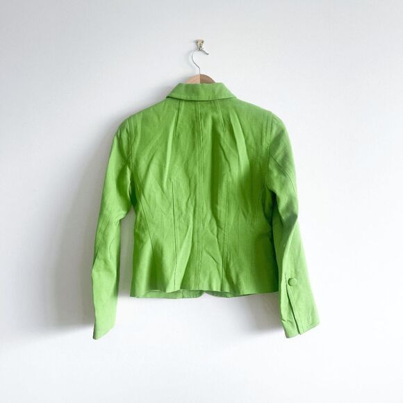 Mario Serrani Womens Jacket Button Down Wool Long Sleeve Green Size 6 - Picture 2 of 9